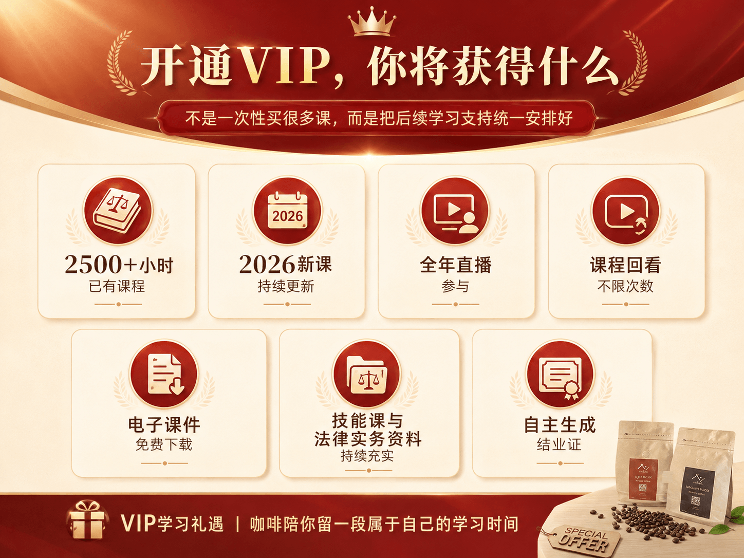 开通VIP可获得的学习支持